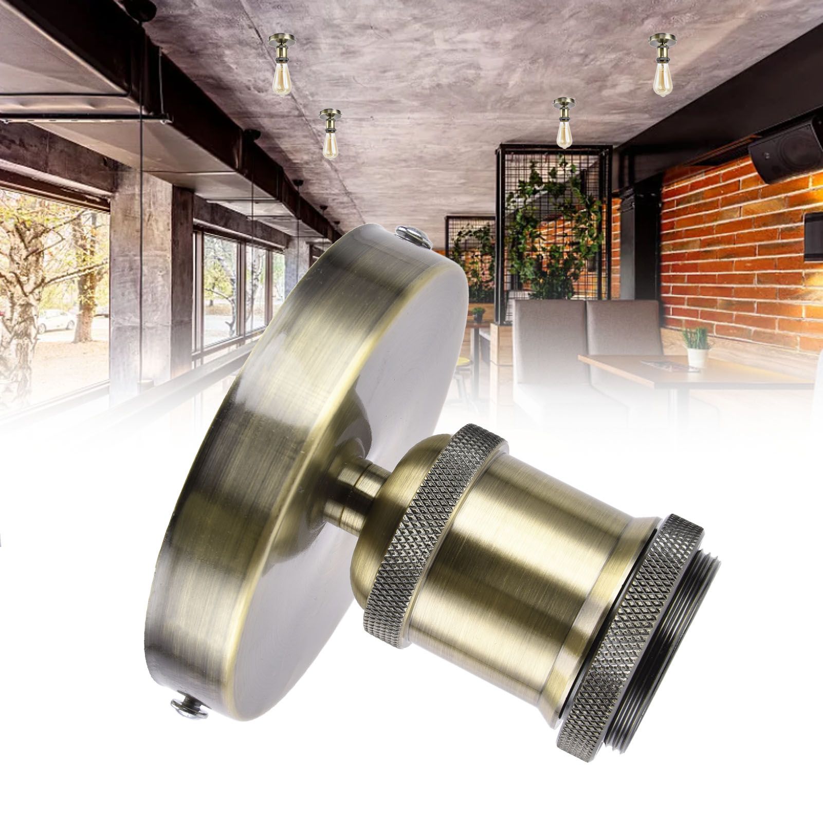Vintage E26 E27 Lamp Socket Ceiling Lamp Holder with Accessories for Kitchen view 12