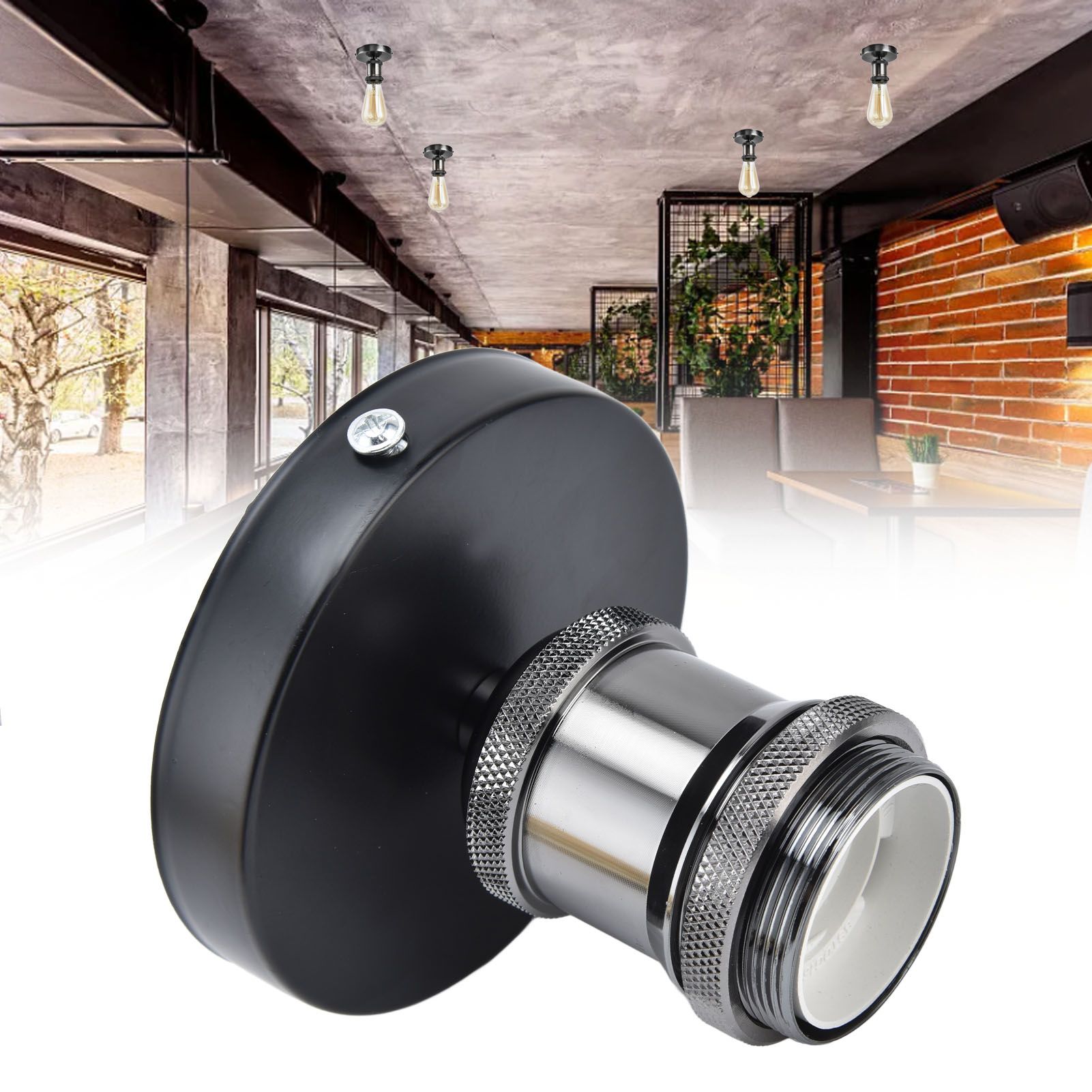 Vintage E26 E27 Lamp Socket Ceiling Lamp Holder with Accessories for Kitchen view 12
