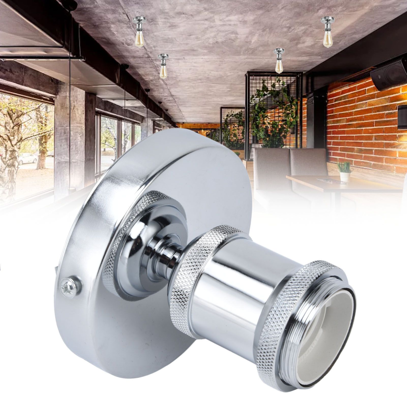 Vintage E26 E27 Lamp Socket Ceiling Lamp Holder with Accessories for Kitchen view 12