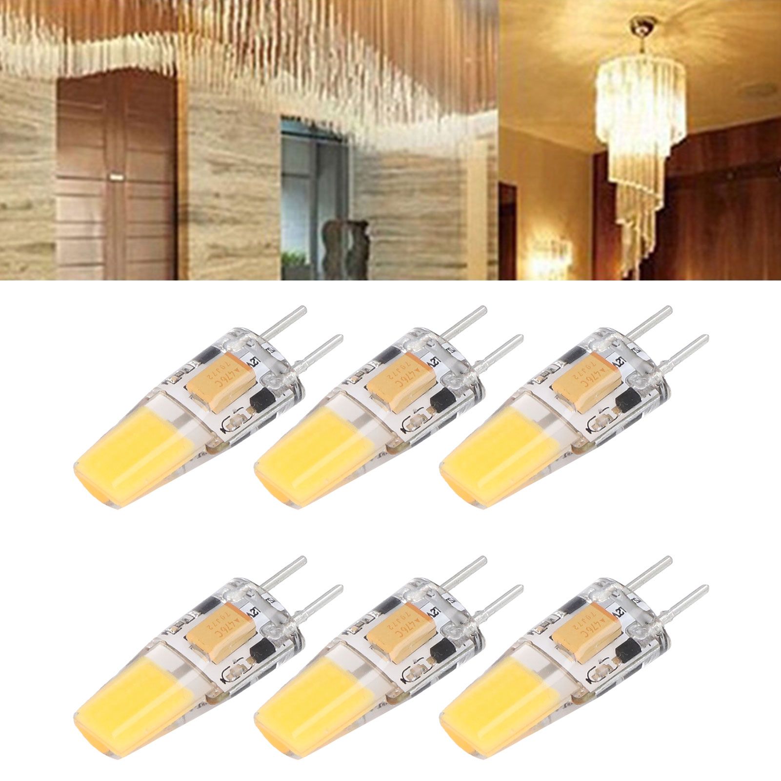 6PCS GY6.35 Bulb 5W AC DC12V COB Light Bulb Energy Saving Silicone Ceiling view 11