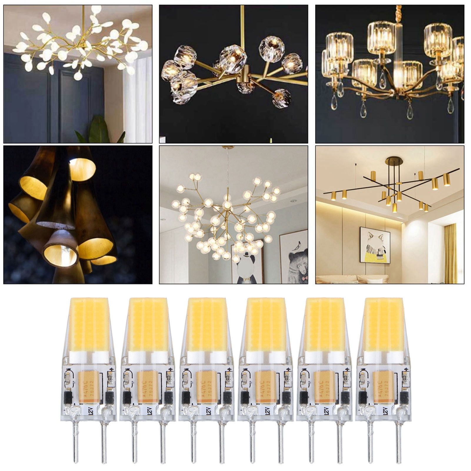 6PCS GY6.35 Bulb 5W AC DC12V COB Light Bulb Energy Saving Silicone Ceiling view 12