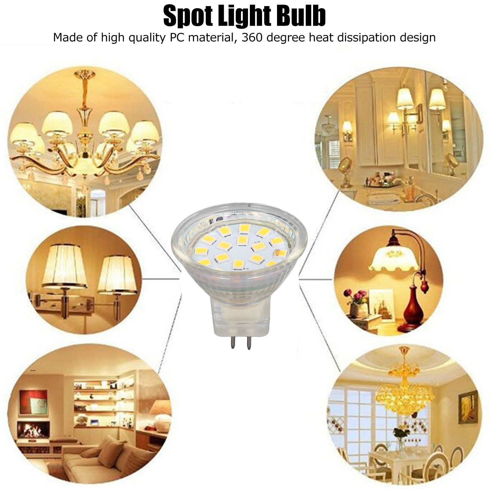 4PCS 18LED MR11 Light Bulb 3W 300LM Double Pin Base Landscape Spot Light Bulb view 15