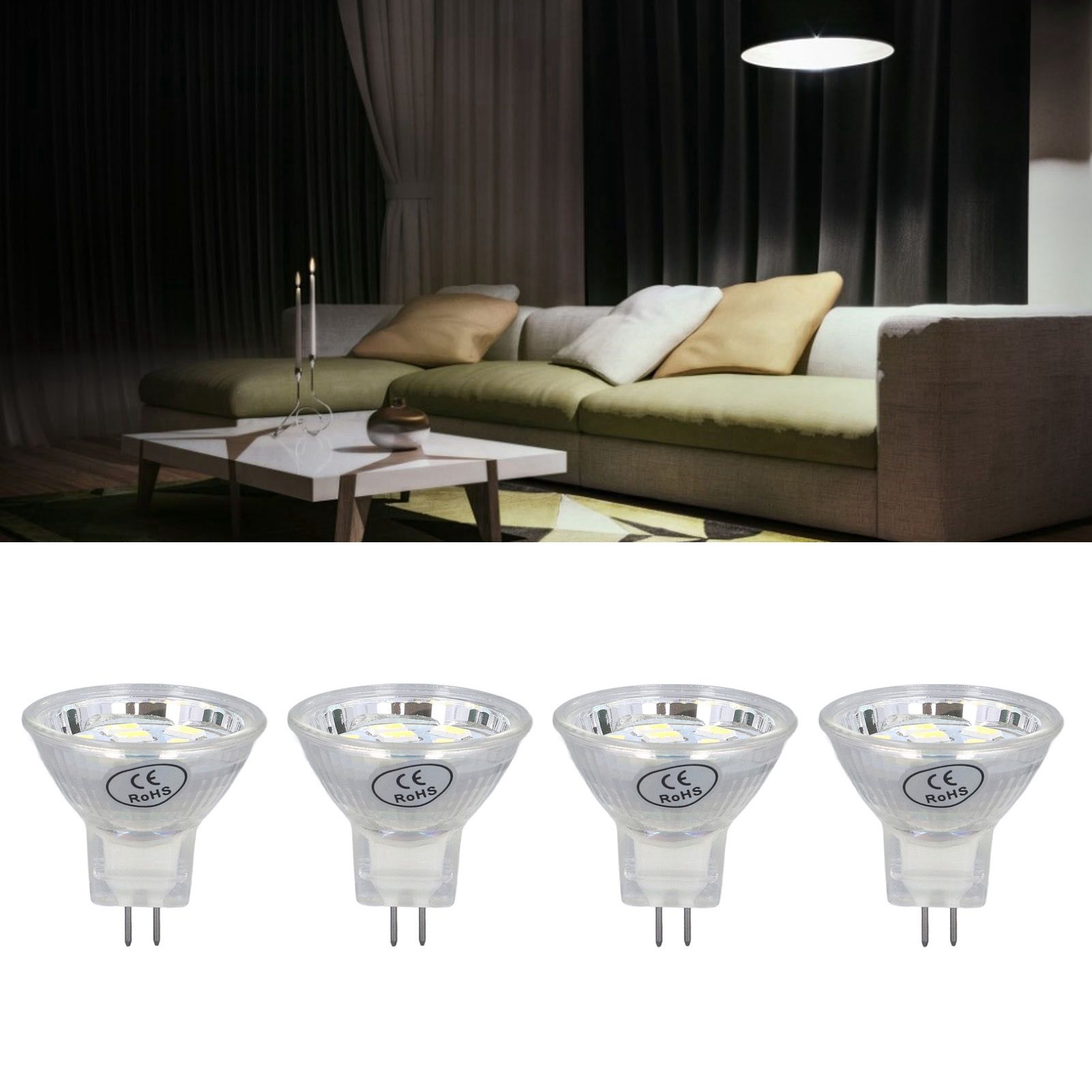 4Pcs MR11 LED Bulb 3W 300lm Bulb with 9 Beads Double Pin Base for Spotlight view 11