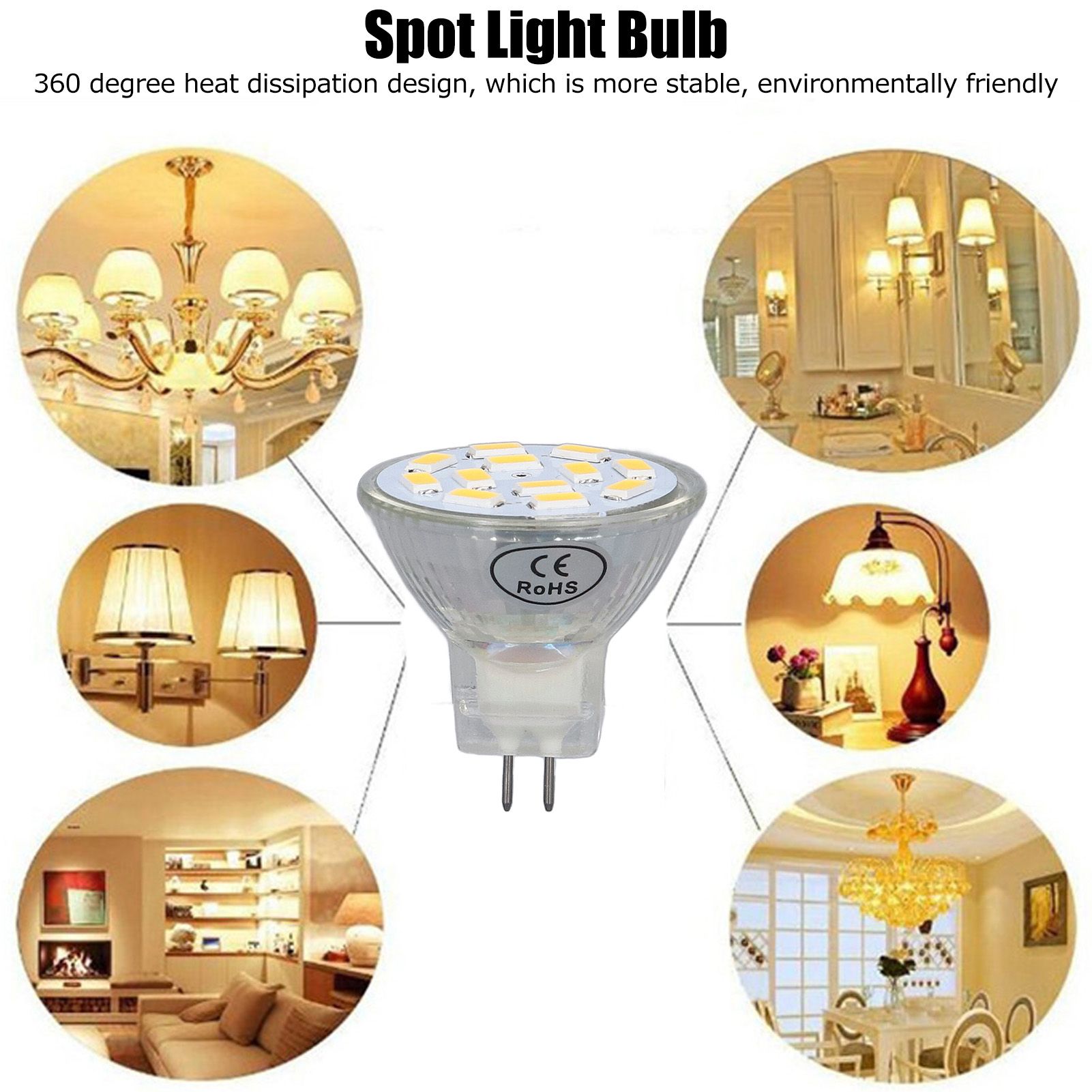 4PCS MR11 12LED Light Bulb 4W 400LM Double Pin Base Landscape Spot Light Bulb view 15