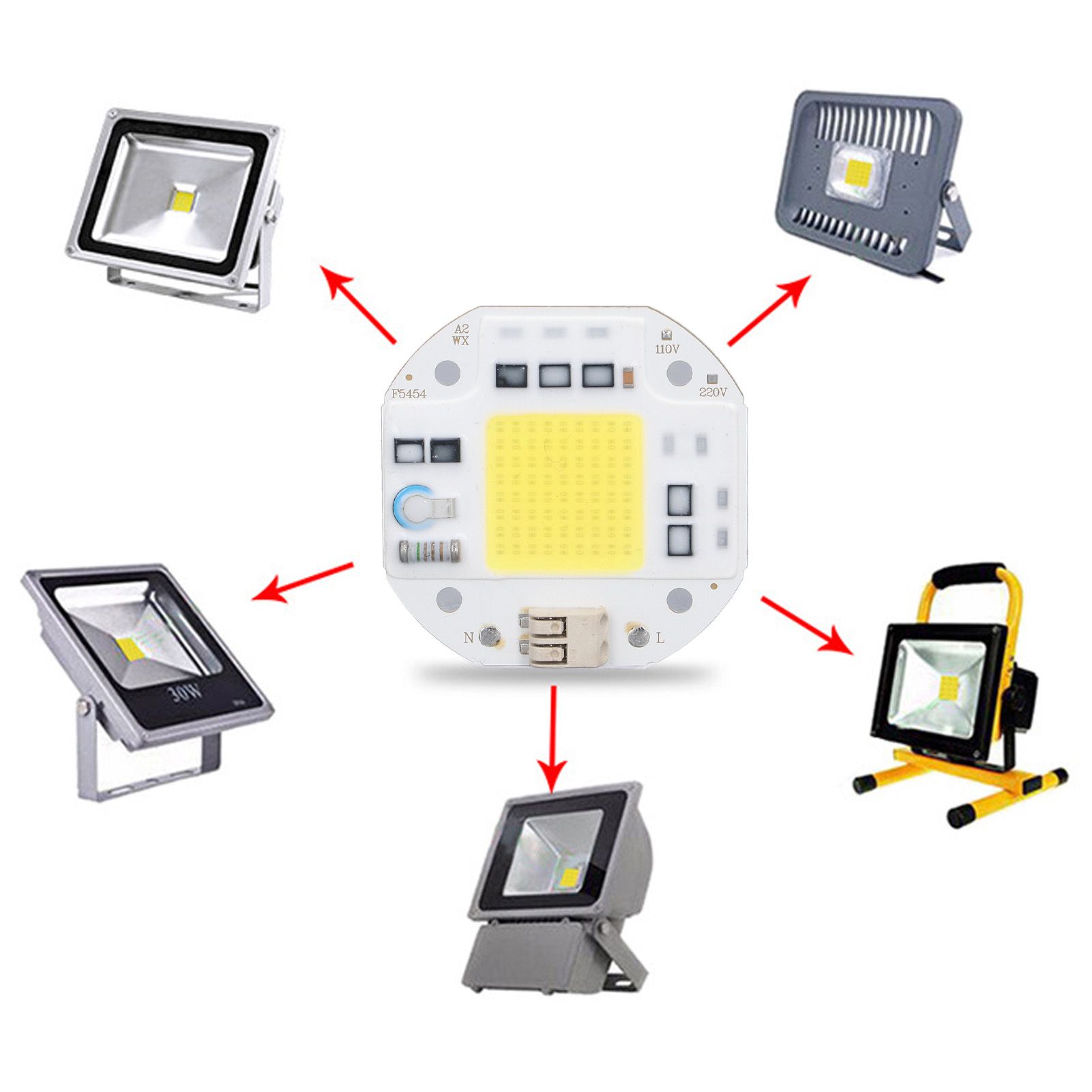 COB Lamp Bead High Power LED Chip High Brightness COB Light Emitter Drive Free view 11
