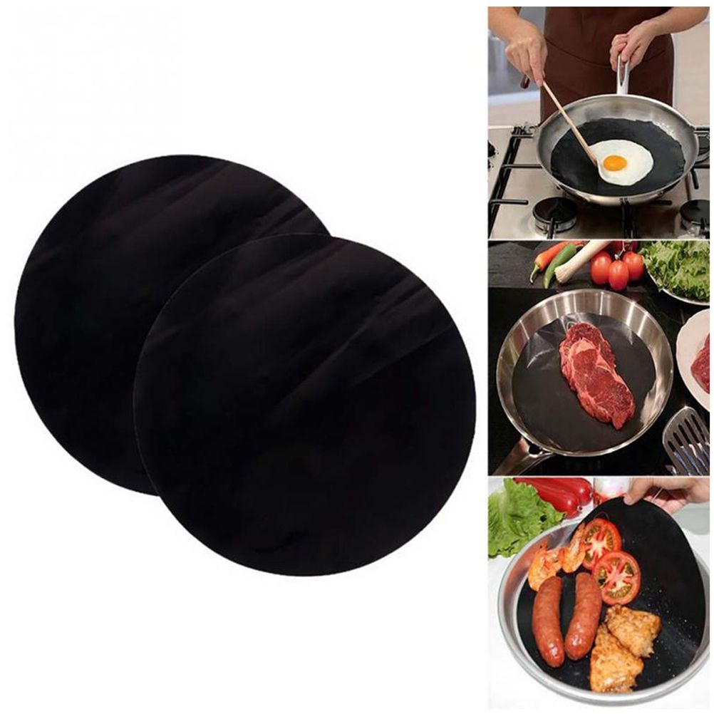 2 Pack 24cm Round Non Stick High Temperature Pan Frying Pan Liner Sheet view 5