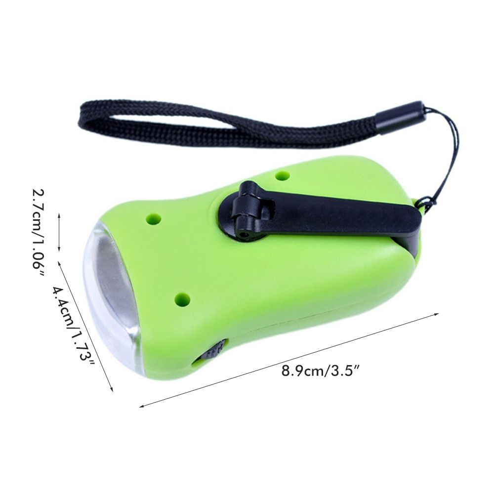 Mini LED Hand Crank Dynamo Solar Power Flashlight Portable Energy Saving view 2