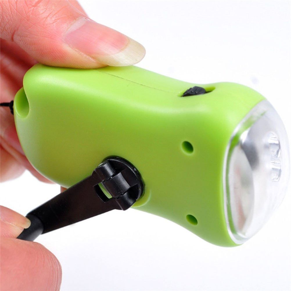 Mini LED Hand Crank Dynamo Solar Power Flashlight Portable Energy Saving view 6