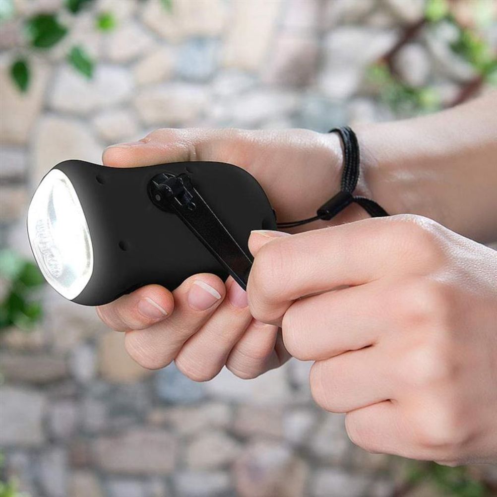 Mini LED Hand Crank Dynamo Solar Power Flashlight Portable Energy Saving view 9