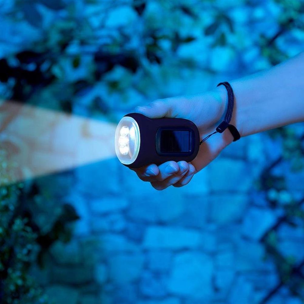 Mini LED Hand Crank Dynamo Solar Power Flashlight Portable Energy Saving view 10