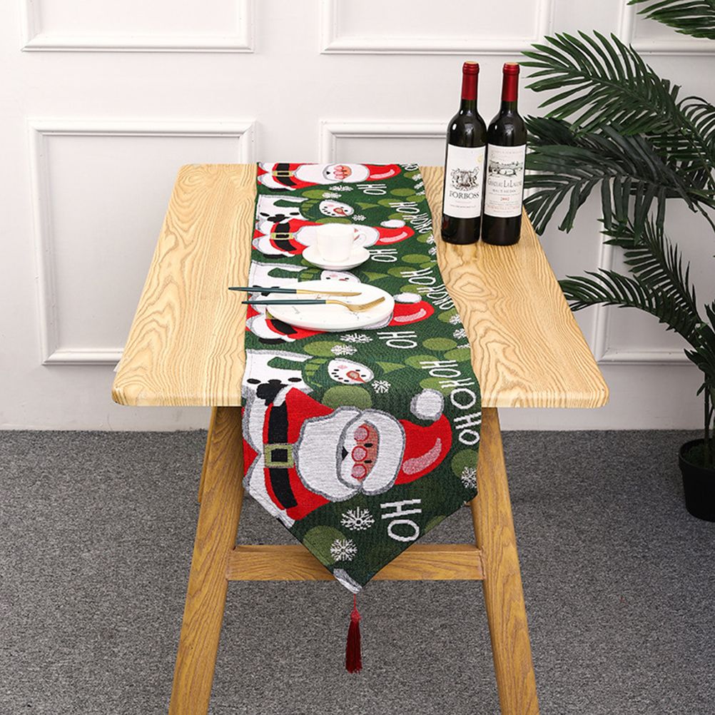 Christmas Table Runner Tablecloths Party Christmas Theme Table Cover New Year view 4