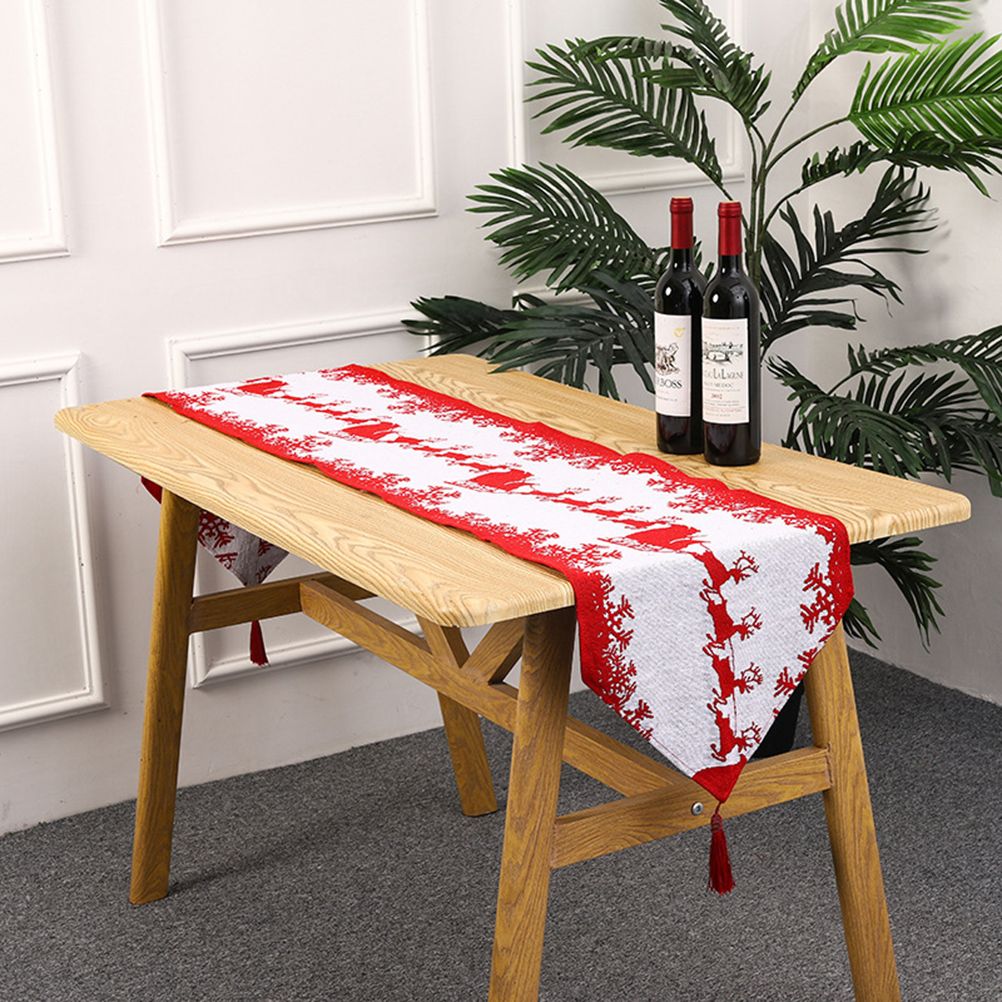 Christmas Table Runner Tablecloths Party Christmas Theme Table Cover New Year view 5