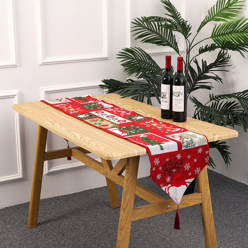 Christmas Table Runner Tablecloths Party Christmas Theme Table Cover New Year view 7