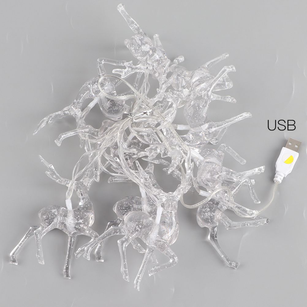 Christmas Indoor Reindeer Lights Decorations 10 LED Warm White String Lights view 3