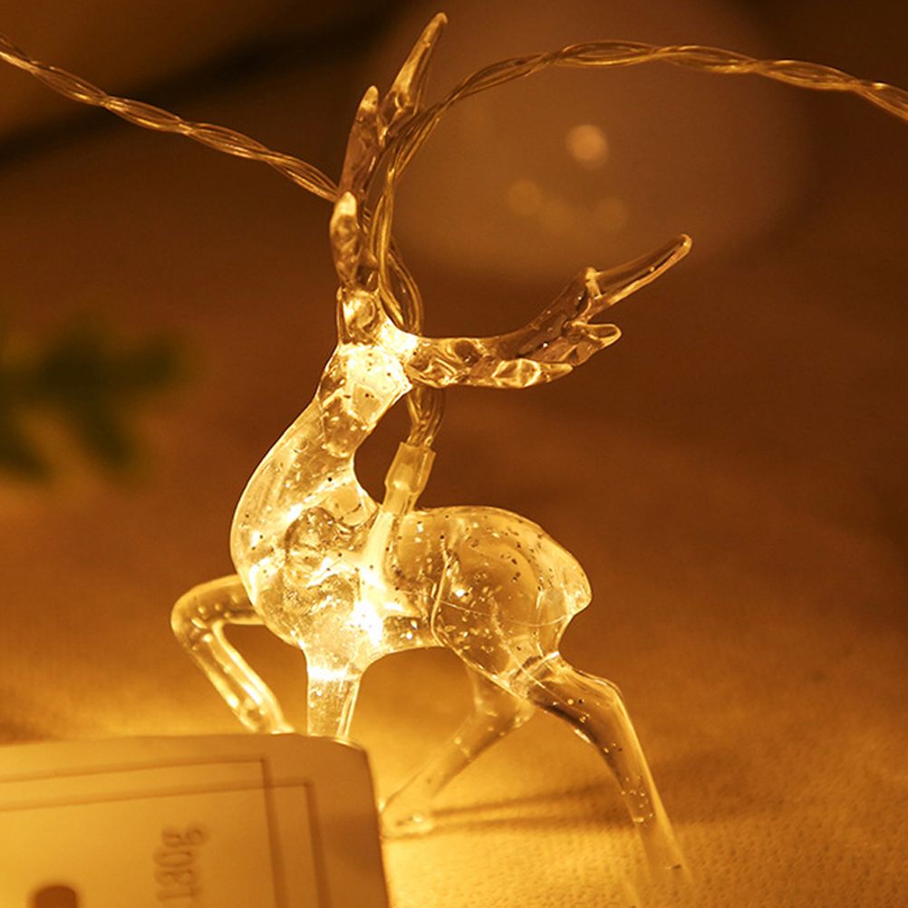 Christmas Indoor Reindeer Lights Decorations 10 LED Warm White String Lights view 4