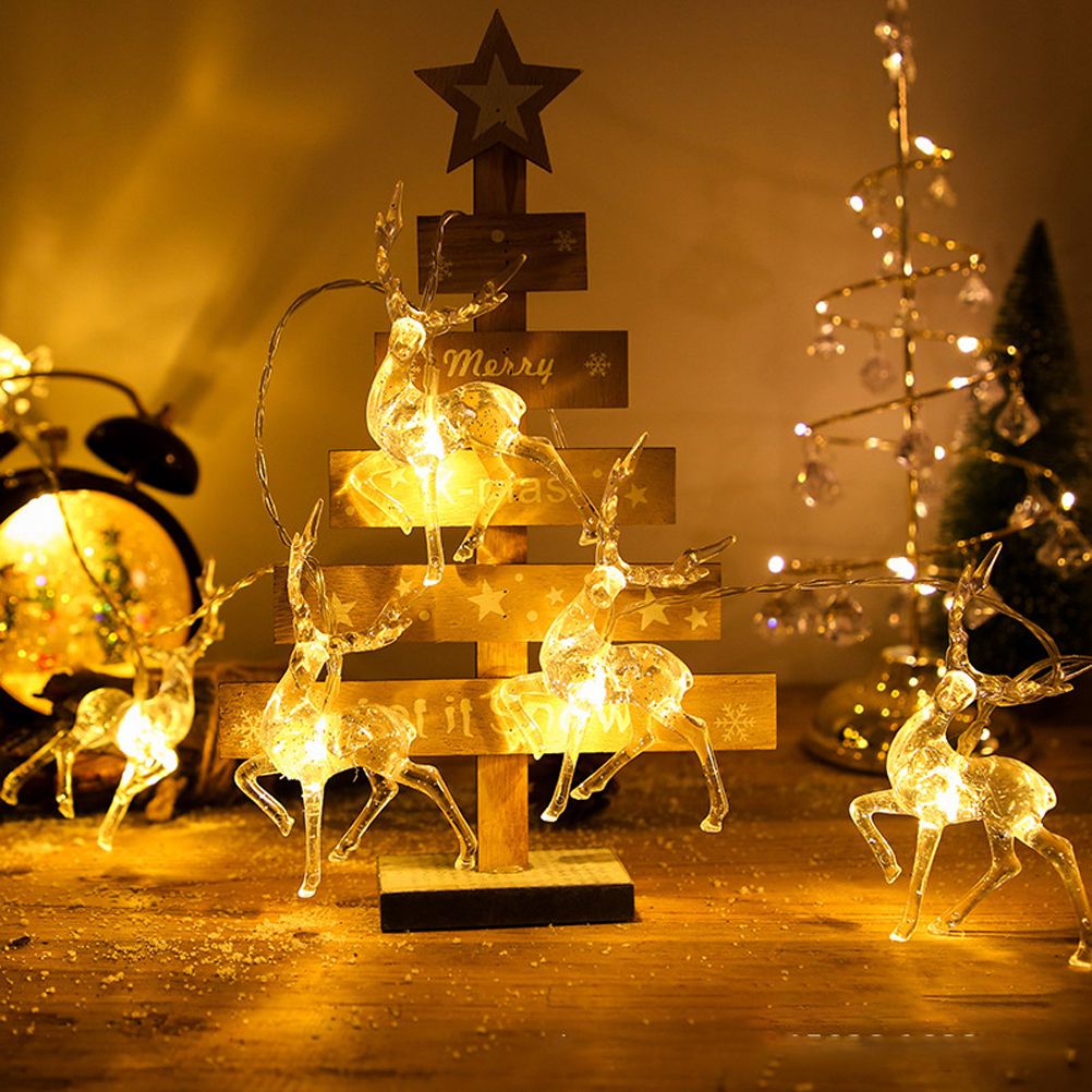 Christmas Indoor Reindeer Lights Decorations 10 LED Warm White String Lights view 7