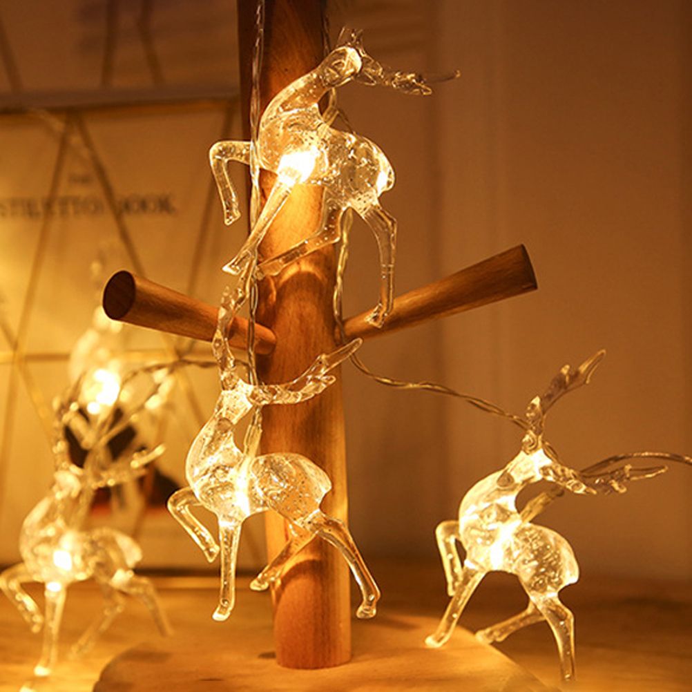 Christmas Indoor Reindeer Lights Decorations 10 LED Warm White String Lights view 10