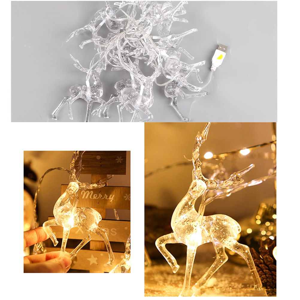 Christmas Indoor Reindeer Lights Decorations 10 LED Warm White String Lights view 11