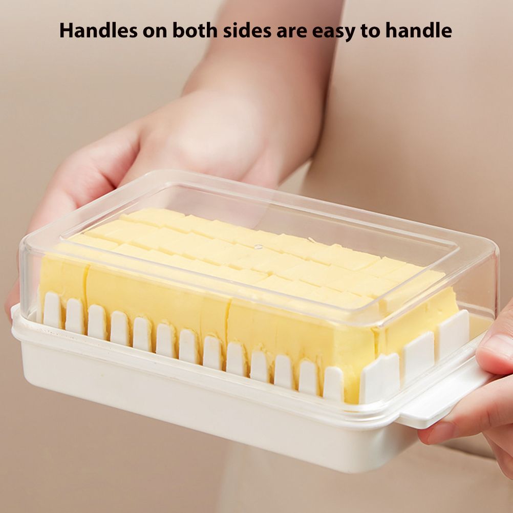 Butter Dish with Lid for Countertop Plastic Butter Keeper and Cutting Slot for view 4