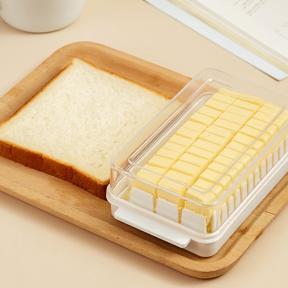 Butter Dish with Lid for Countertop Plastic Butter Keeper and Cutting Slot for view 6
