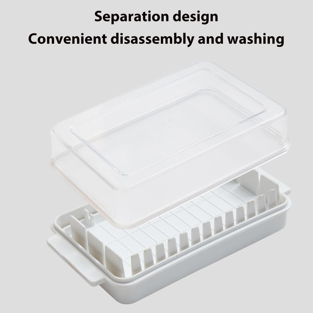 Butter Dish with Lid for Countertop Plastic Butter Keeper and Cutting Slot for view 8