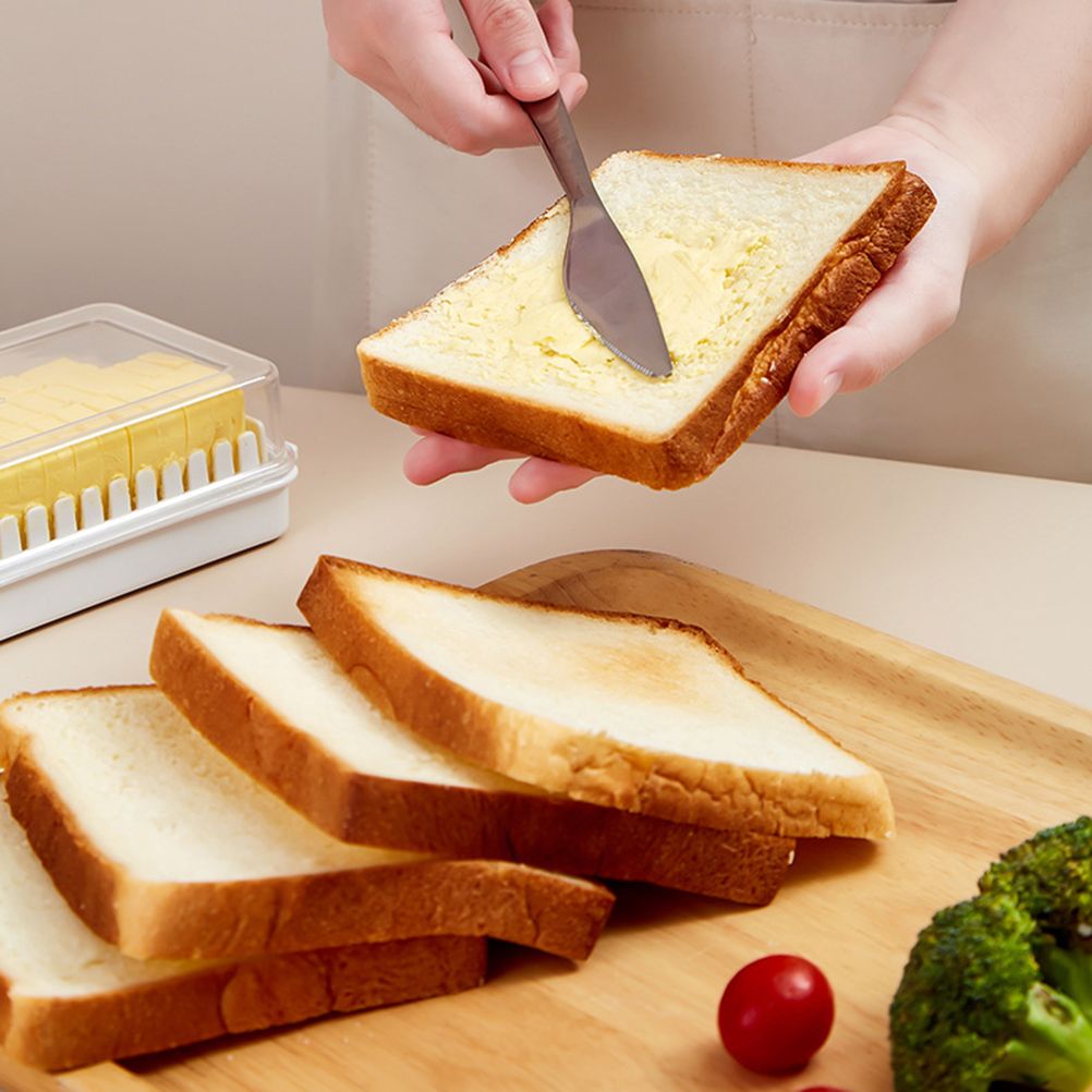 Butter Dish with Lid for Countertop Plastic Butter Keeper and Cutting Slot for view 10