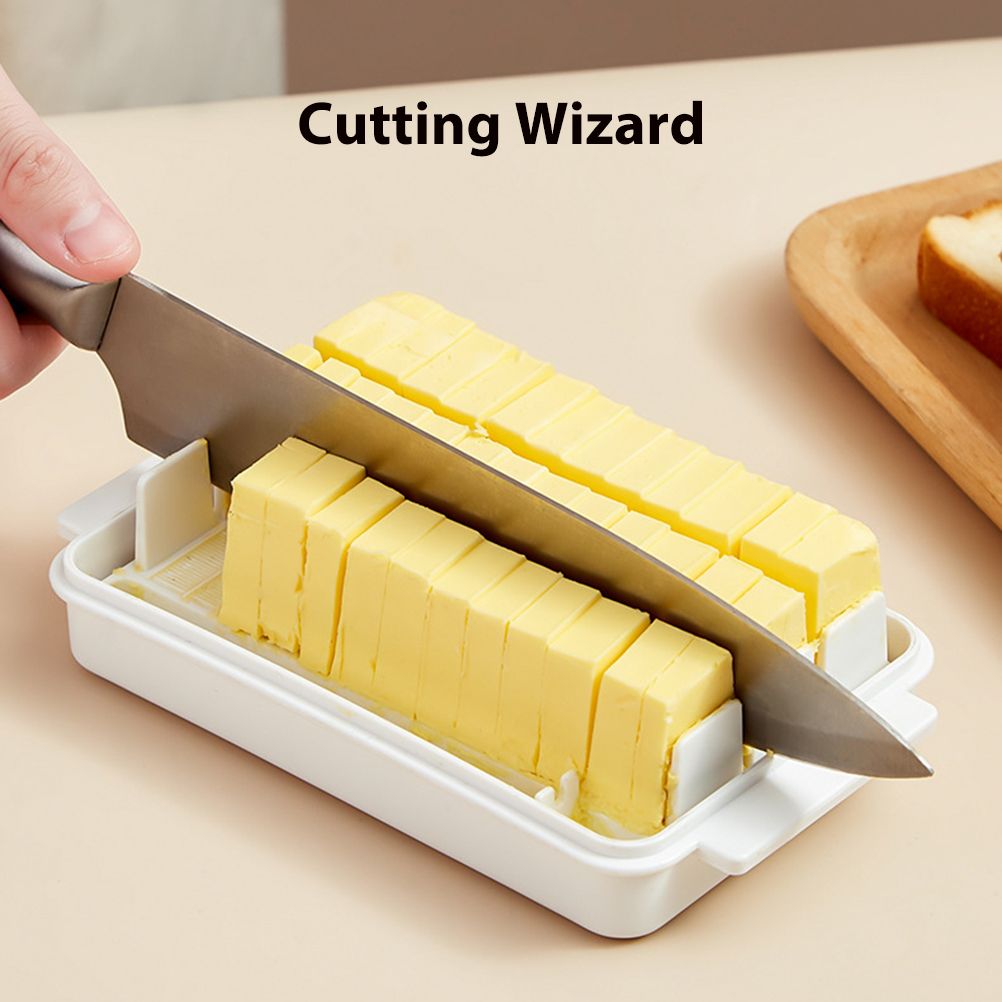 Butter Dish with Lid for Countertop Plastic Butter Keeper and Cutting Slot for view 12