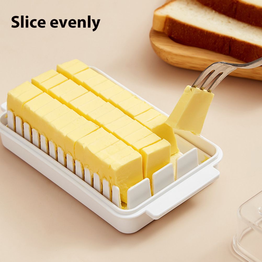 Butter Dish with Lid for Countertop Plastic Butter Keeper and Cutting Slot for view 13