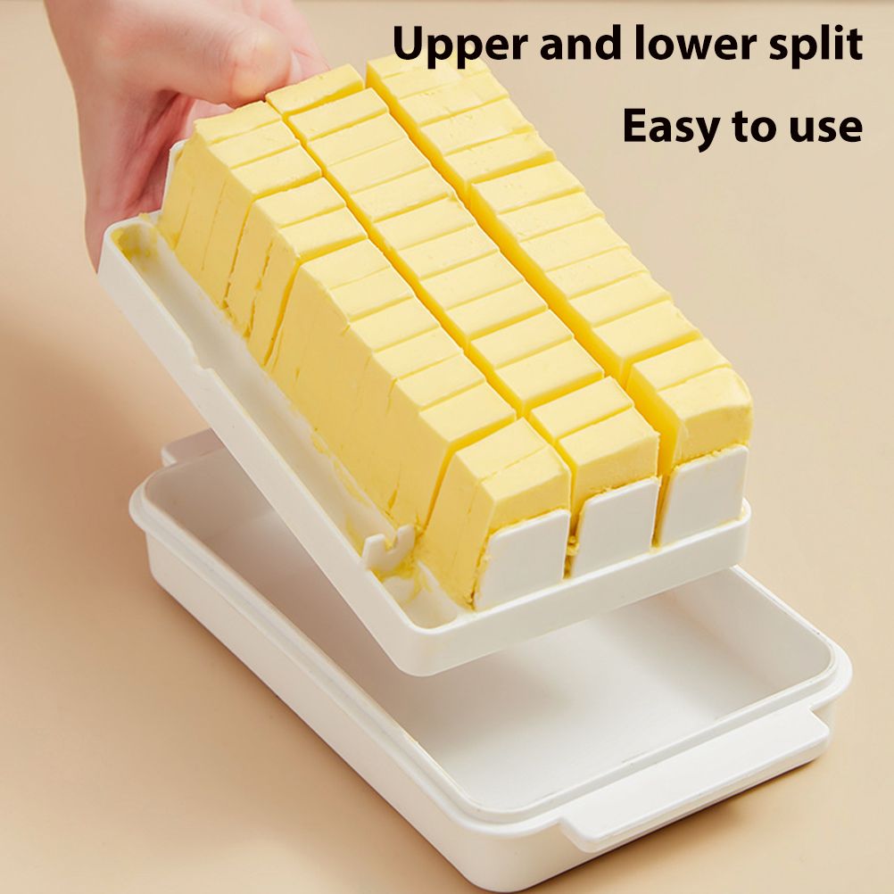 Butter Dish with Lid for Countertop Plastic Butter Keeper and Cutting Slot for view 14