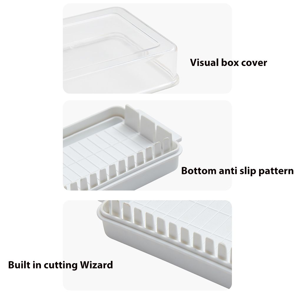 Butter Dish with Lid for Countertop Plastic Butter Keeper and Cutting Slot for view 15