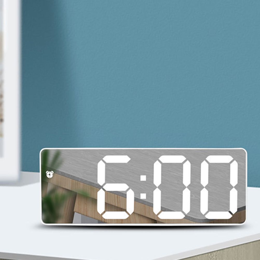 LED Digital Alarm Clock with Voice Control and Temperature Display Bedside view 5