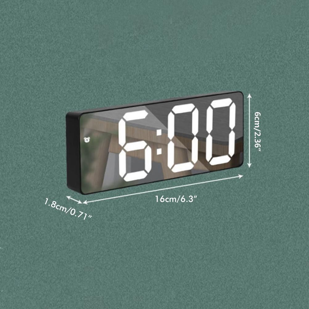 LED Digital Alarm Clock with Voice Control and Temperature Display Bedside view 11