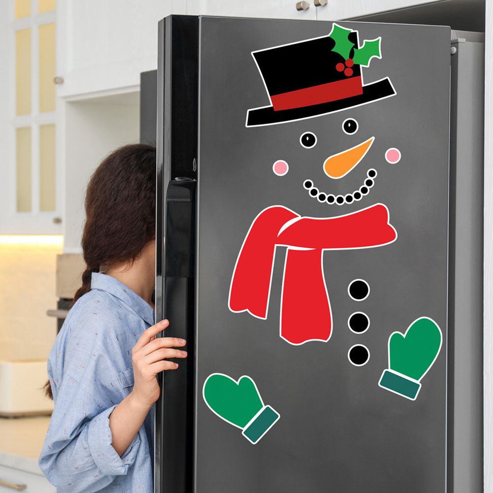 Christmas Snowman Fridge Magnets Waterproof Xmas Magnet Stickers Holiday view 6