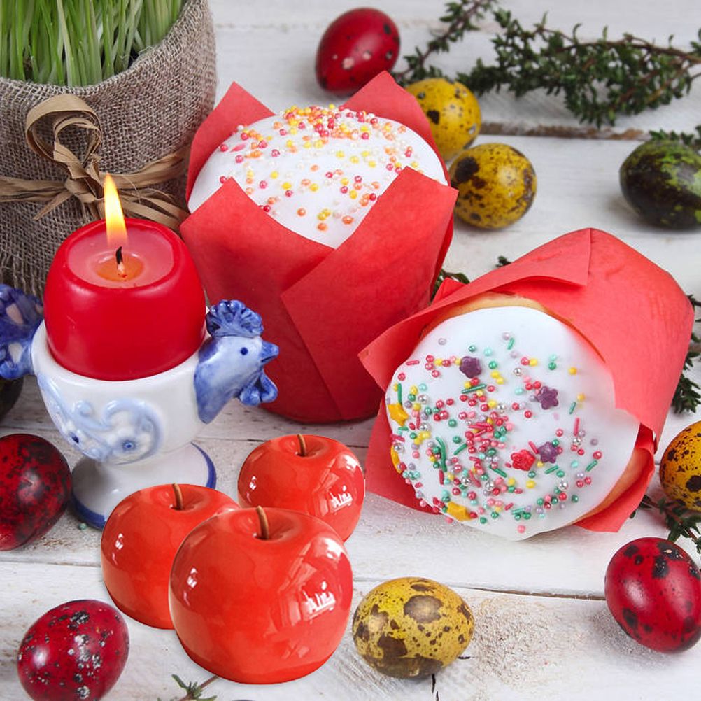 Christmas Eve 15 Cavity Apple Design Silicone Cake Molds Chocolate Mousse view 5