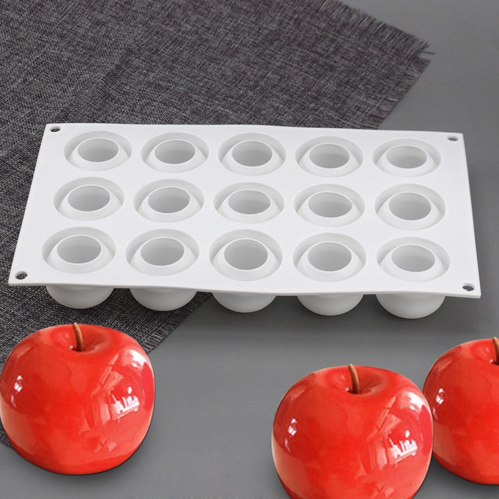 Christmas Eve 15 Cavity Apple Design Silicone Cake Molds Chocolate Mousse view 8