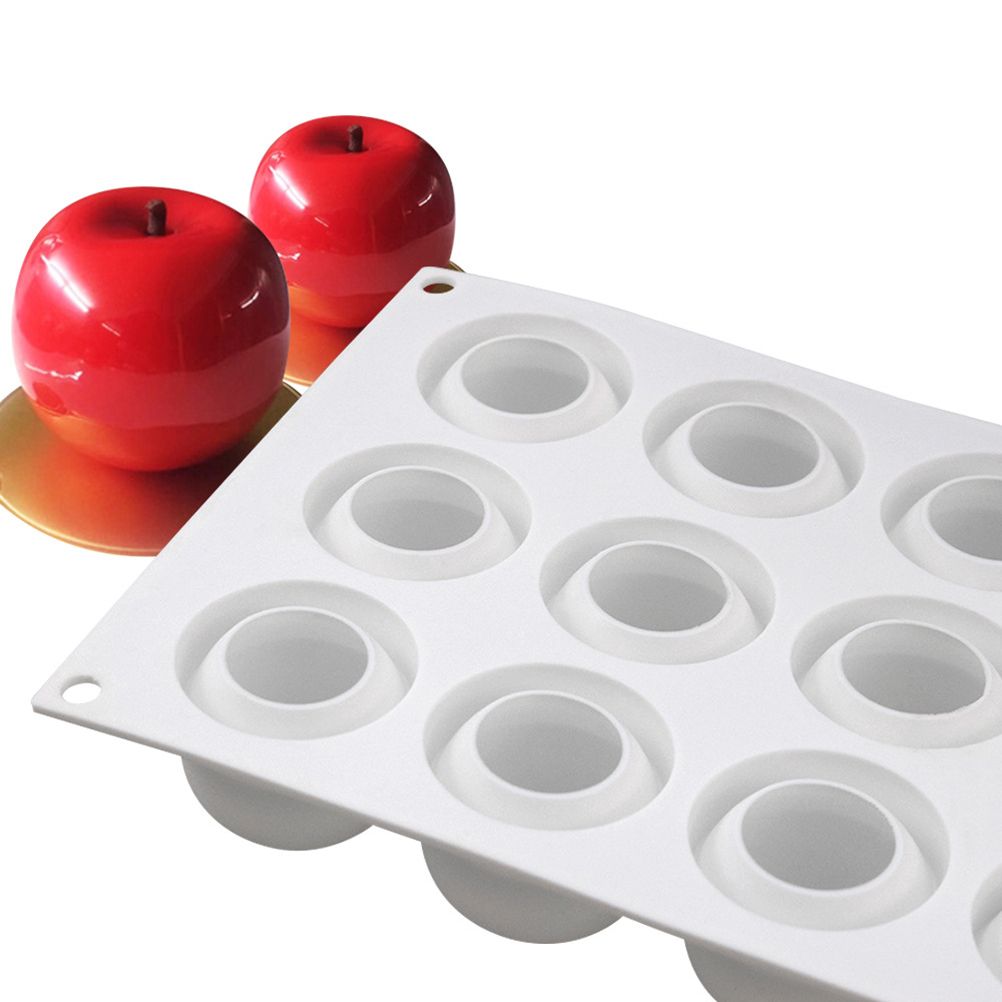 Christmas Eve 15 Cavity Apple Design Silicone Cake Molds Chocolate Mousse view 9