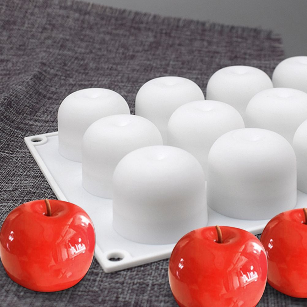 Christmas Eve 15 Cavity Apple Design Silicone Cake Molds Chocolate Mousse view 11