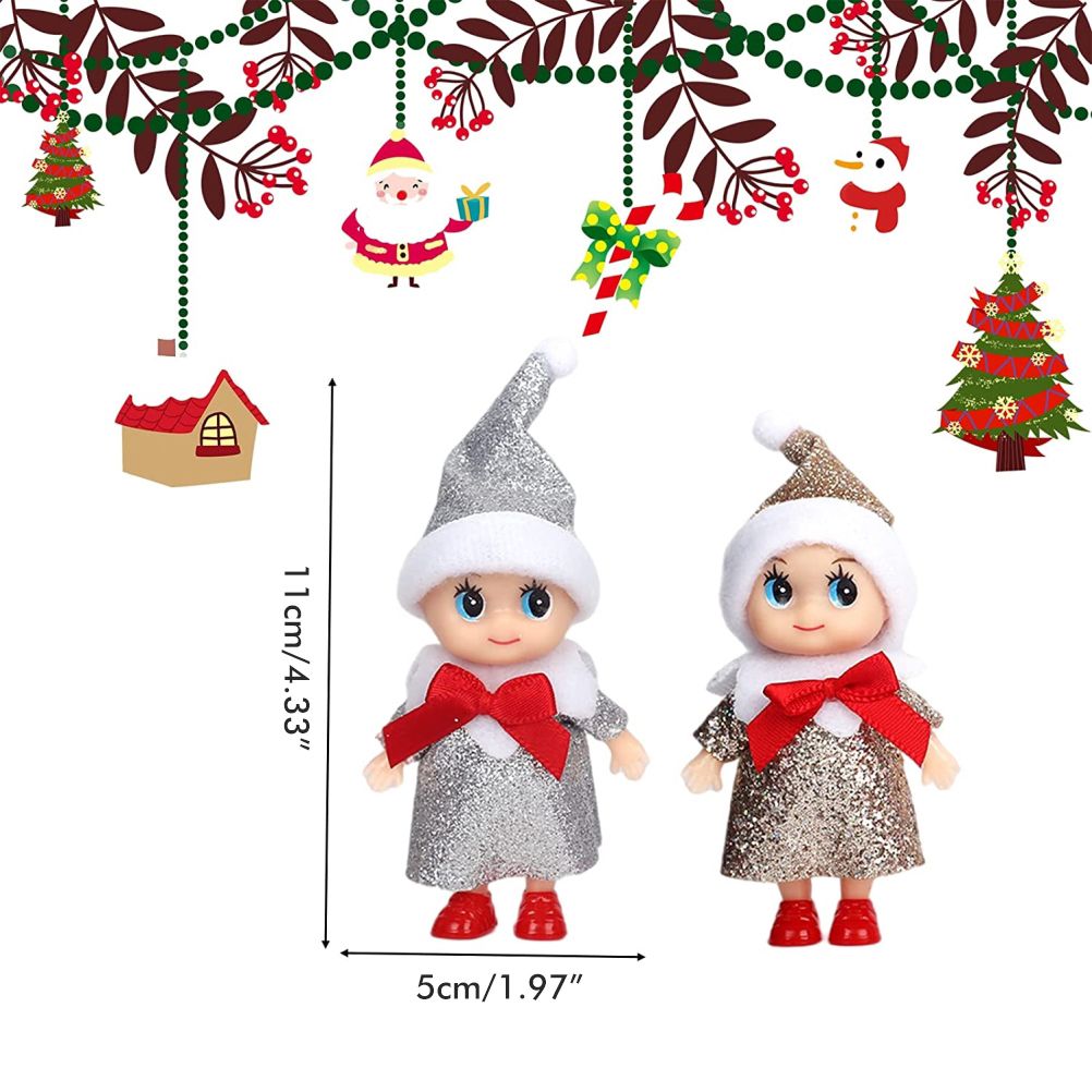 4 Pcs Christmas Baby Elf Doll Christmas Tiny Elf Doll Christmas Mini Elf Baby view 2
