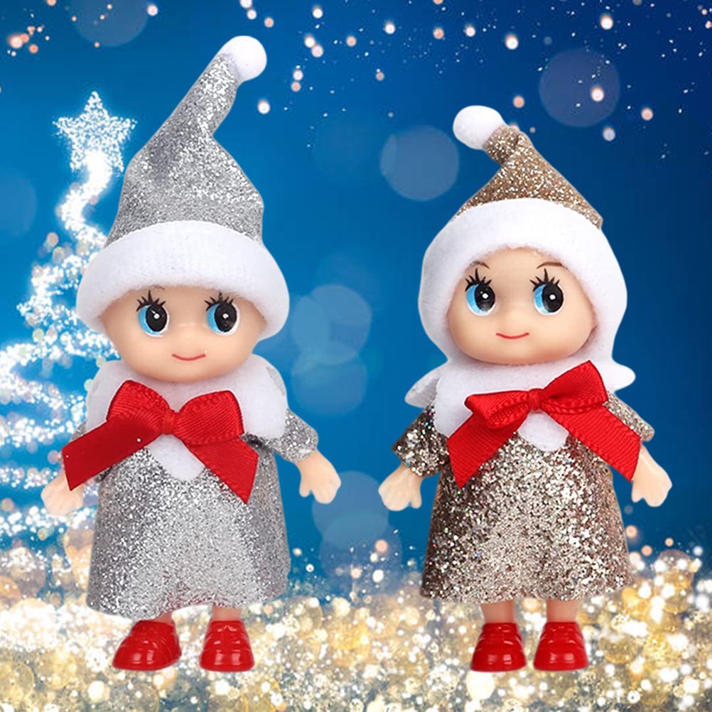 4 Pcs Christmas Baby Elf Doll Christmas Tiny Elf Doll Christmas Mini Elf Baby view 3