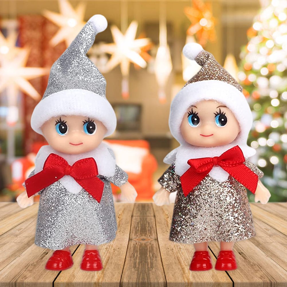4 Pcs Christmas Baby Elf Doll Christmas Tiny Elf Doll Christmas Mini Elf Baby view 4