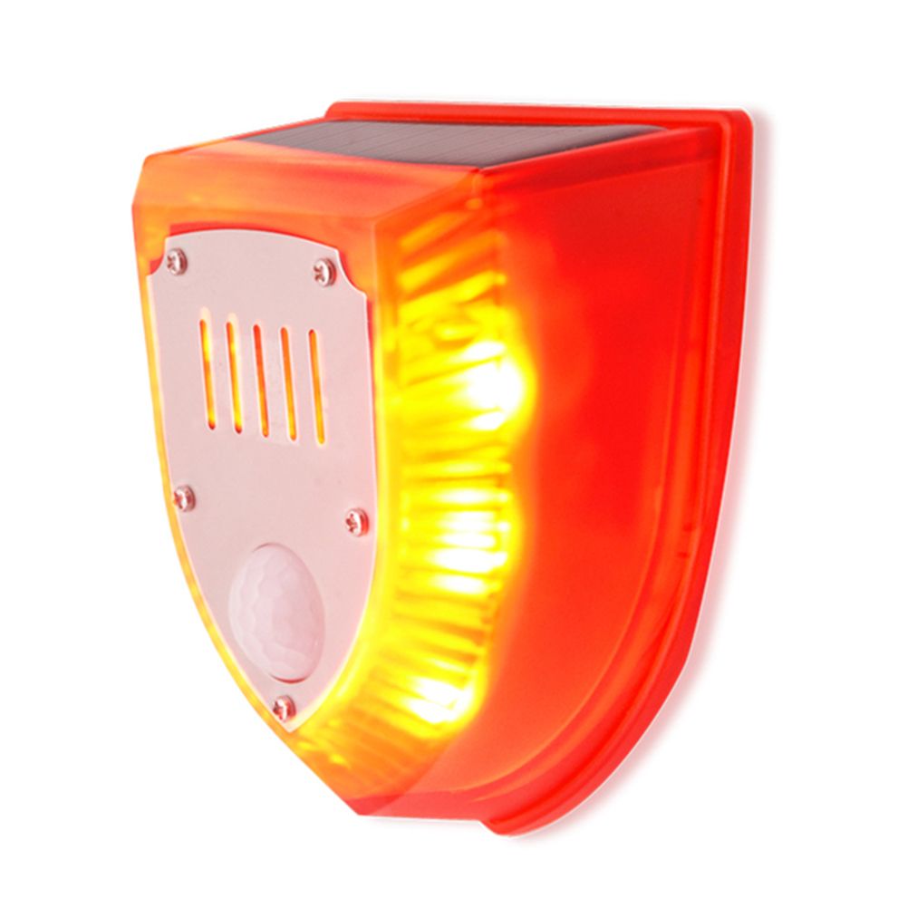 Solar Sound and Light Alarm Motion Sensor 110DB Sound Alert LED Flash Warning