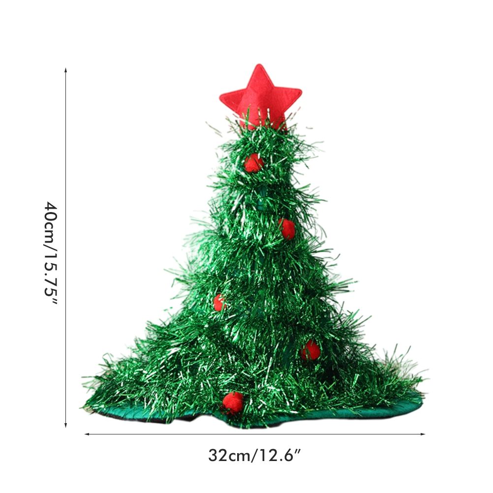Luminous Christmas Tree Hat with Star for Christmas Party Fancy Dress Props view 2