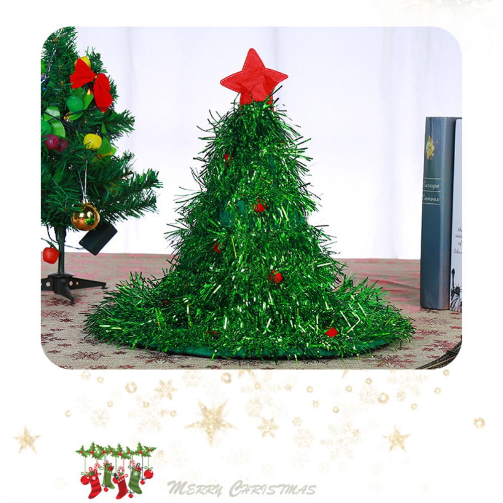 Luminous Christmas Tree Hat with Star for Christmas Party Fancy Dress Props view 4