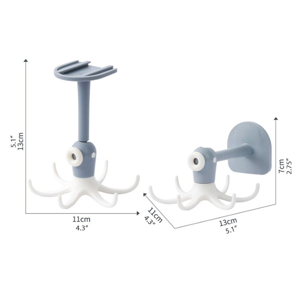 Kitchen 360° Rotated Hooks Punching Free Six Claw Hook Storage Rack for view 2