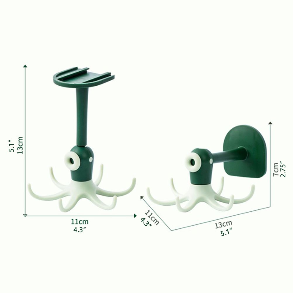 Kitchen 360° Rotated Hooks Punching Free Six Claw Hook Storage Rack for view 4