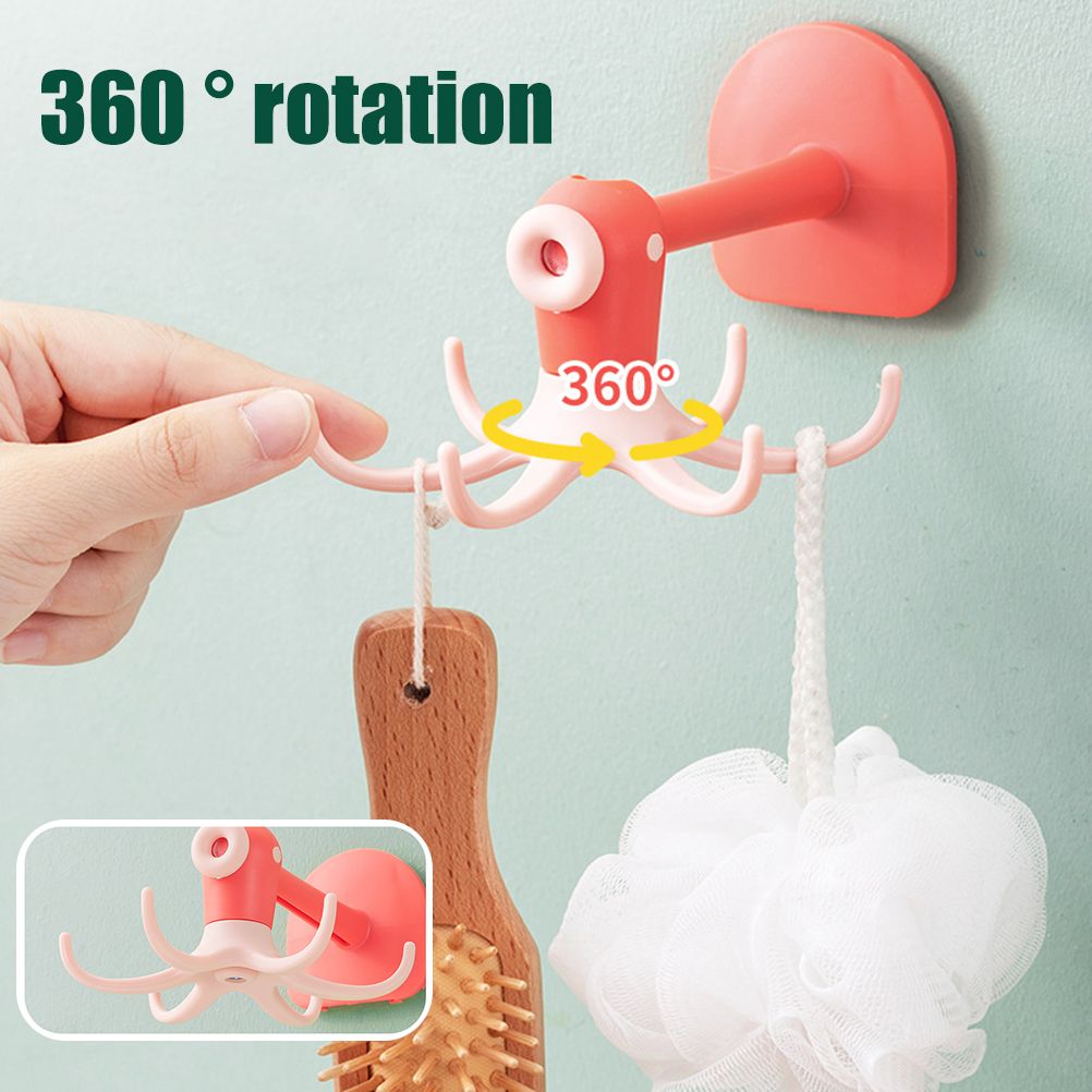 Kitchen 360° Rotated Hooks Punching Free Six Claw Hook Storage Rack for view 7