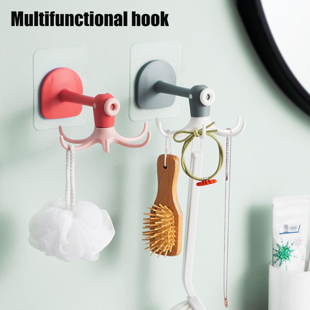 Kitchen 360° Rotated Hooks Punching Free Six Claw Hook Storage Rack for view 8
