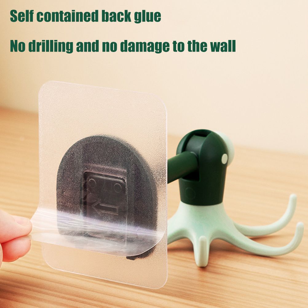 Kitchen 360° Rotated Hooks Punching Free Six Claw Hook Storage Rack for view 10