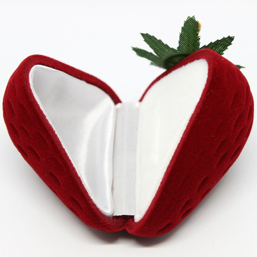 Ring Storage Case Cute Strawberry Shape Ring Protector Jewelry Box for