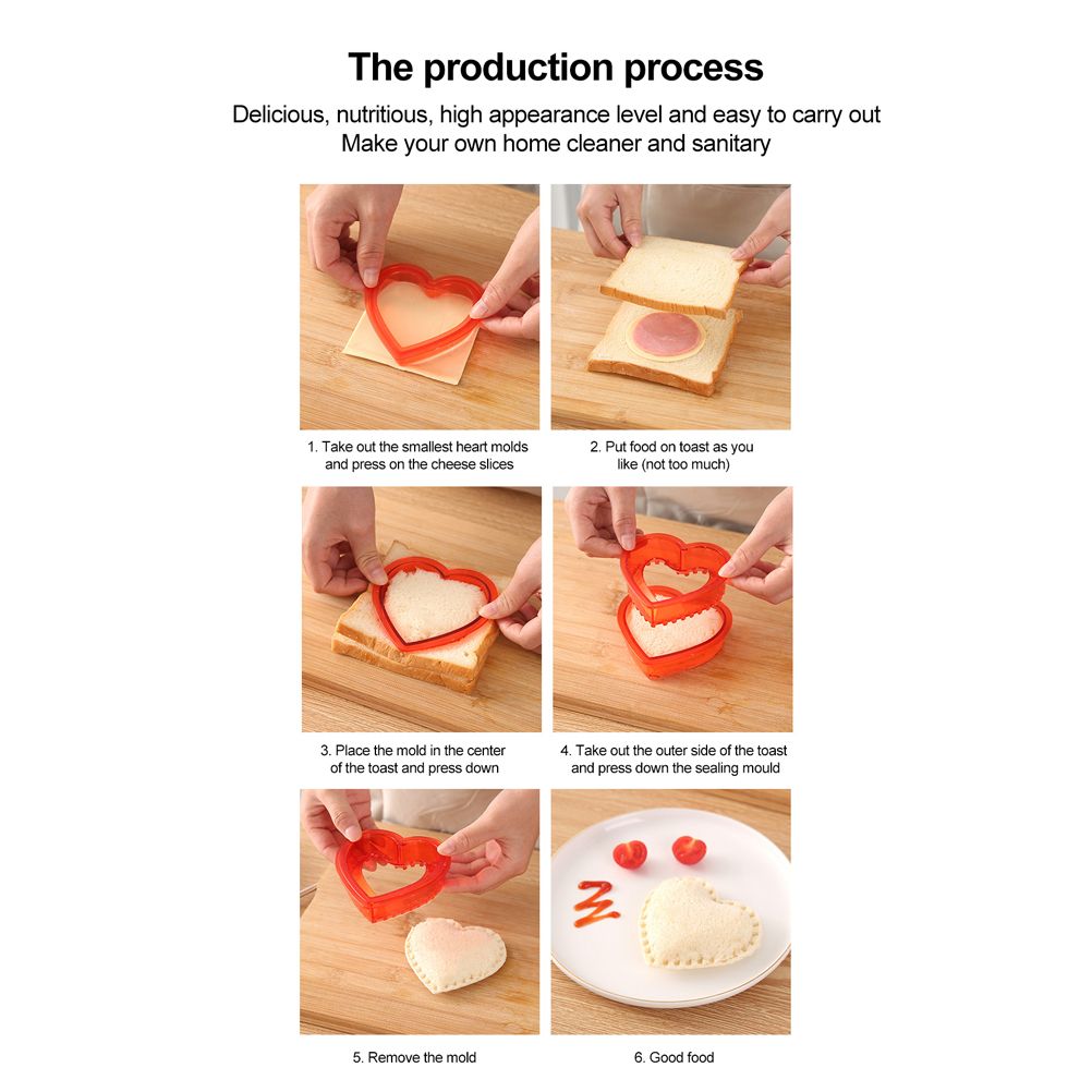 Square Sandwich Cutter Sealer Bread Decruster Pancake Maker DIY Cutters Bento view 4